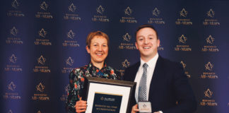 Dr Briga Hynes, Kemmy Business School, UL presenting AGENT Digital MD Kevin Meaney with his Thought Leader in Digital Marketing award Limerick Business Dublin News