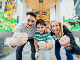 Hoh Henry Shine O Meara age 11 pictured as Munster Rugby Player Ronan O Mahony and International Rugby Referee Joy Neville were announced as the new Childrens Ark Ambassadors . Pic. Brian Arthur