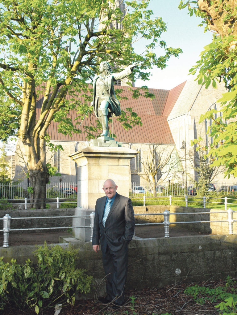 Patrick Sarsfield peeking out of the bushes