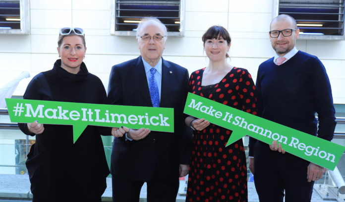 Pictured at the Shannon Region Conference & Sports Bureau Annual Membership Meeting 2019 in the Savoy Hotel are Manager Karen Brosnahan, Chairman Tony Brazil, Lynda Reilly, Fáilte Ireland, and Donnacha Hurley, General Manager of the Absolute hotel. Picture: Conor Owens/ilovelimerick.