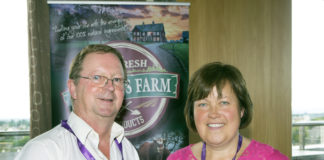 Limerick food producers Joe O'Connor, Truely Irish, Newcastlewest and Caroline Rigney, Rigney's Farm Curraghchase. Photo: Liam Burke