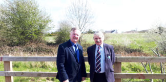 Cllr Joe Pond with Deputy Willie O'Dea at the site of the proposed development in Annacotty.