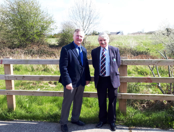 Cllr Joe Pond with Deputy Willie O'Dea at the site of the proposed development in Annacotty.