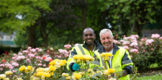 Yaasin Sharif and Tomas Goodwin of the Parks team of Limerick City and County Council has played a key role in keeping Limerick looking its best. Pic Sean Curtin Photo.