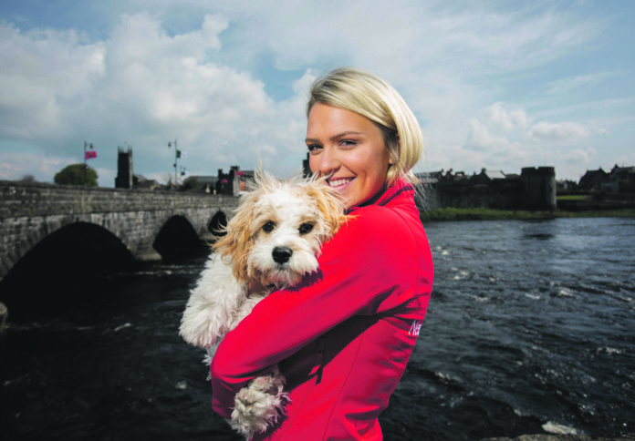 Pictured at Limerick's King Johns Castle are Aoife O'Rourke with Greg a 6 month old Cavachon. www.petmania.ie. Picture: Alan Place
