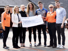 Lucy O'Hara (Limerick Suicide Watch); Dr Lucy Smith(Rape Crisis Mid-West); Danielle McCarthy (Clare's Wish Foundation); Ciara Jo Hanlon, Matthew Murphy, Yvonne Cook (Limerick Suicide Watch) and Lorcan O'Donnell at UL Student Life Charity cheque presenatation. Photo: Don Moloney