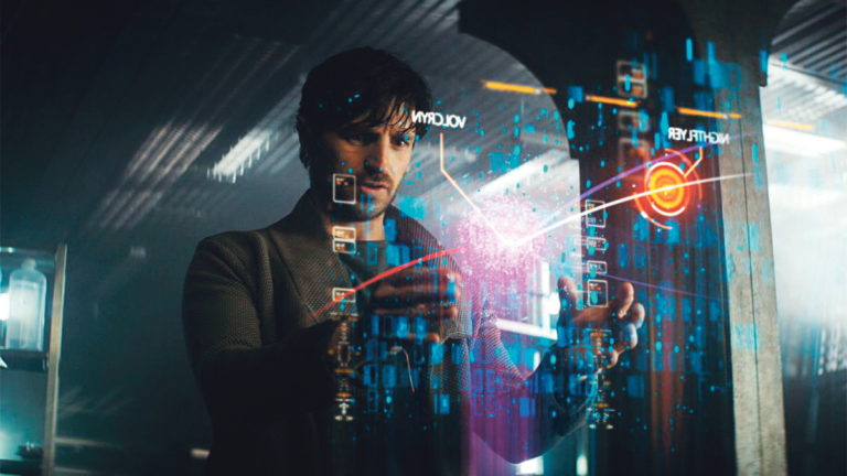 A scene from Nightflyers which was filmed at Troy Studios