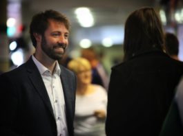 Green Party candidate Brian Leddin at the count centre in Limerick Racecourse. Photo: Cian Reinhardt