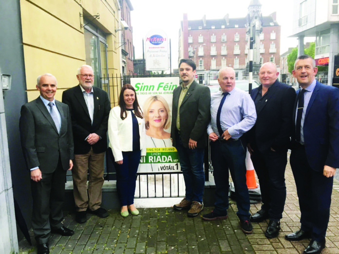 Limerick Sinn Féin local election candidates with Deputy Martin Ferris (second from left) and Deputy Maurice Quinlivan (right).
