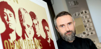 Noel Hogan, pictured with a new national stamp ‘Dreams,’ which features in the set of four stamps from An Post, on the theme ‘Great Irish Songs’. PIC:MAXWELLPHOTOGRAPHY.IE