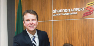 Shannon Group chief executive Matthew Thomas with Group Chairman Rose Hynes.