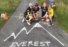 Sile Hayes, Sharon Kennedy, Jackie Scahill and Meave O'Shaughnessy after completing their Everest challenge.