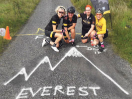 Sile Hayes, Sharon Kennedy, Jackie Scahill and Meave O'Shaughnessy after completing their Everest challenge.