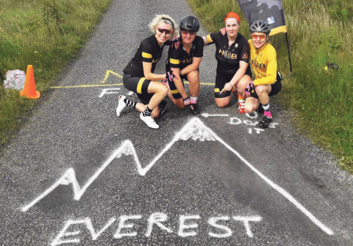 Sile Hayes, Sharon Kennedy, Jackie Scahill and Meave O'Shaughnessy after completing their Everest challenge.