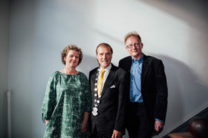 Fiona O Dwyer , Dep Mayor Gerald Mitchell and Robert Ryan pictured at the Limerick City Gallery of Art as it re opened and launched the Thrillogy of Exhibitions on Thursday night.  Pic Brian Arthur