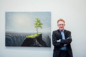 Artist Robert Ryan pictured at the Limerick City Gallery of Art as it re opened and launched the Trilogy of Exhibitions on Thursday night.  Pic Brian Arthur