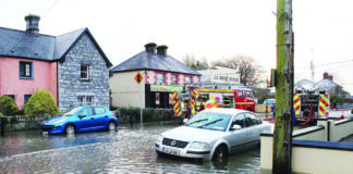 The scene in Foynes when the Shannon broke its banks in January 2014.