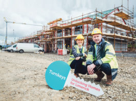 Aoife Duke and Seamus Hanrahan of Limerick City and County Council's Housing Development Directorate promoting the Turnkey programme which gets stalled planning permissions up and running by buying the properties from developers to increase the local housing stock. Photo: Brian Arthur