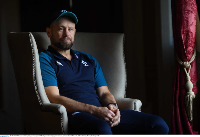 Scrum coach Greg Feek poses for a portrait following an Ireland Rugby press conference at Carton House in Maynooth, Kildare. Photo by Ramsey Cardy/Sportsfile