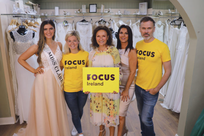 Pictured at the Ciara's Closet August Fundraising Initiative for Focus Ireland are Miss Clare 2019 Emma Austin, Aoife Sheehan, Midewest Fundraising and Marketing Executive for Focus Ireland, Focus Ireland Ambassador Celia Holman Lee, Demelza Morrissey, Ciara's Closet, and Richard Lynch, founder of ilovelimerick.com. Picture: Orla McLaughlin/ilovelimerick.