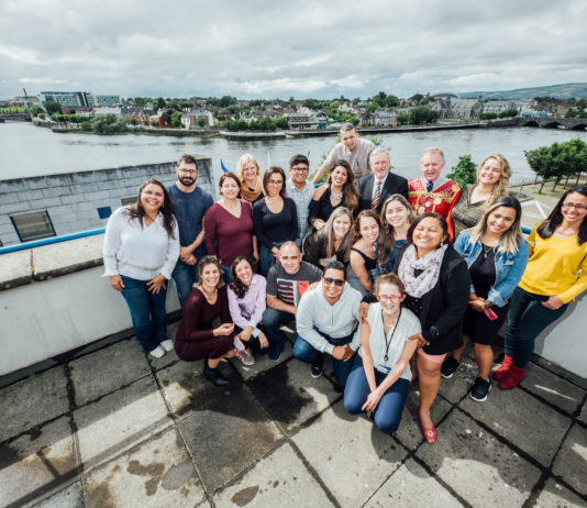 No Repro Fee The President of MIC Professor Eugene Wall and the CAPES student group from Brazil met Mayor of Limerick Michael Sheehan at City Hall Limerick today. The group arrived in Ireland earlier this week and will study for a Graduate Diploma in Mentoring and Leadership at Mary Immaculate College (MIC) during the upcoming academic year. The group are among the top teachers in Brazil and are studying at MIC through a scholarship provided by the Government of Brazil. This is the first of year of a three year scholarship programme between MIC and CAPES that will further develop the educational links between Ireland and Brazil. Pic. Brian Arthur