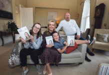 Vicky Phelan with her family, Amelia, Darragh and Jim at the launch of her book at the University of Limerick. Photo: Alan Place