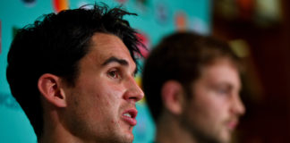 Joey Carbery during an Ireland Rugby press conference at the Grand Hyatt in Fukuoka, Japan. Photo by Brendan Moran/Sportsfile