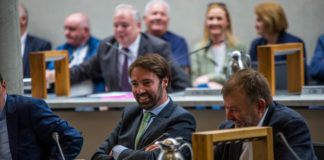 Cllr Brian Leddin and Cllr Sean Hartigan, Green Party. Photo: Cian Reinhardt