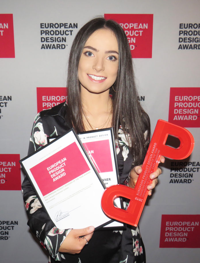 Corbally designer Ciara Crawford at the European Product Design awards in Budapest.