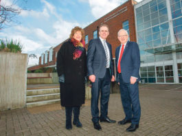 Senator Maria Byrne with LIT President Professor Vincent Cunnane, and Education Minister Joe McHugh at the LIT Coonagh Campus . Photo: Kieran Ryan Benson