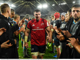 Peter O' Mahony of Munster leads his side from the field following their victory during the Heineken Champions Cup Pool 4 Round 1 match between Ospreys and Munster at Liberty Stadium in Swansea, Wales. Photo by Seb Daly/Sportsfile
