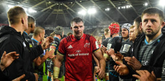 Peter O' Mahony of Munster leads his side from the field following their victory during the Heineken Champions Cup Pool 4 Round 1 match between Ospreys and Munster at Liberty Stadium in Swansea, Wales. Photo by Seb Daly/Sportsfile