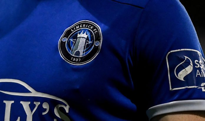 21 September 2019; A detailed view of the Limerick FC jersey during the SSE Airtricity League First Division match between Shelbourne and Limerick FC at Tolka Park in Dublin.