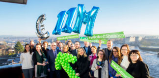 Members and associates of the Shannon Region Conference and Sports Bureau celebrating a record level of business tourism. Photo: Cian Reinhardt