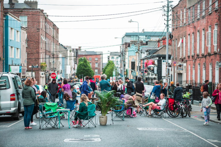Families take to the street to call for more space