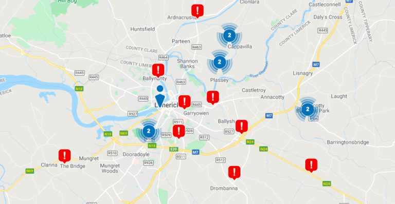 Power outages across Limerick City and County