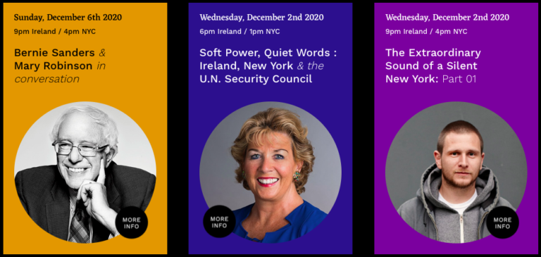U.S. Senator Bernie Sanders and former President of Ireland Mary Robinson amongst speakers at the I.N.Y. Festival 2020 presented virtually from Limerick