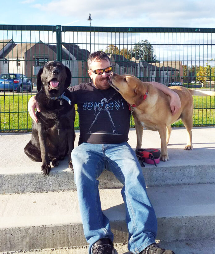 Darragh Bourke with his canine companions