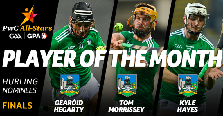 Limerick trio nominated for PWC Player of the Month – Finals Award