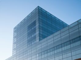 blue building