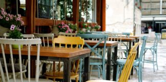 brown wooden table with chairs