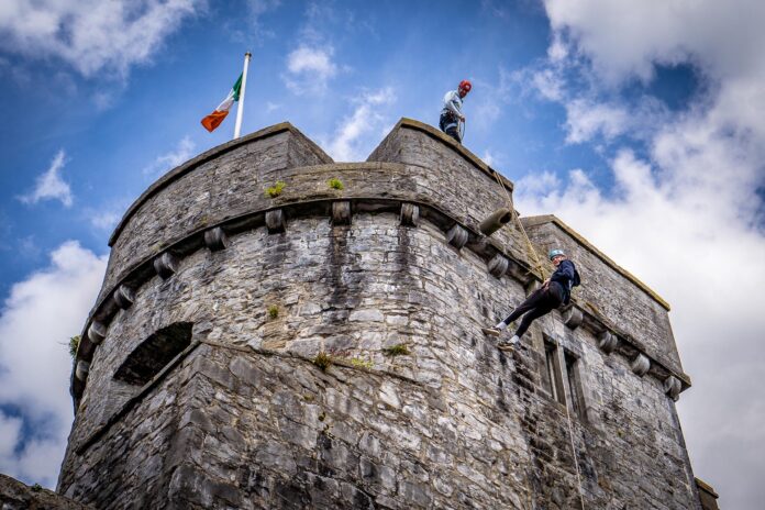 A leap of faith, abeseiling from the top of King John's Castle JPG 2
