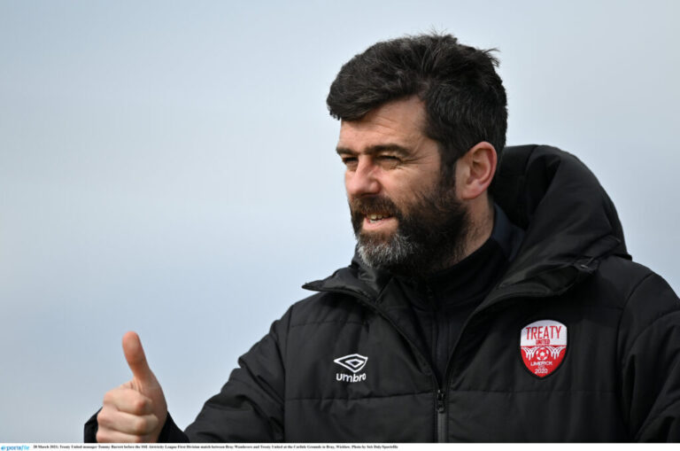 WATCH | Treaty United manager Tommy Barrett ahead of their Play-off clash with UCD