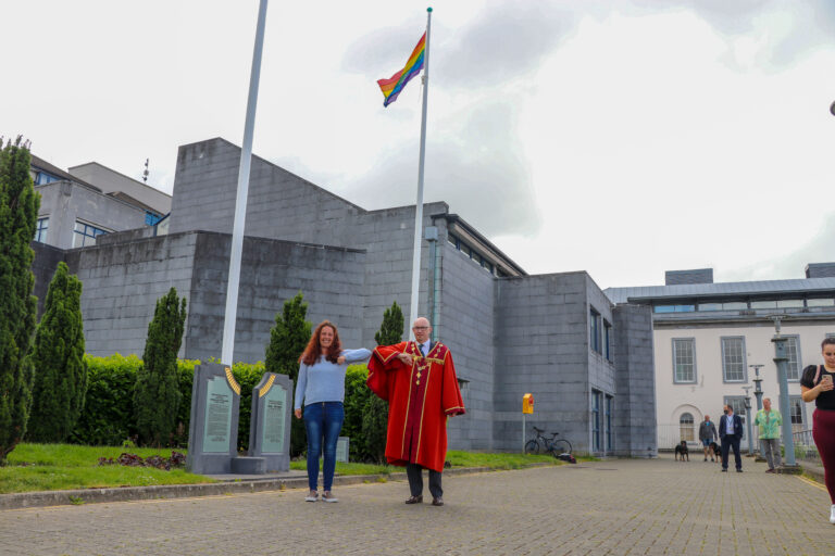 Mayor Michael Collins raises Pride flag over city in honour of Limerick Pride Festival 2021