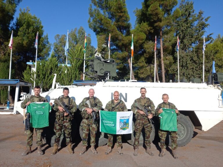 Limerick soldiers in Syria fly their county’s colours for the All-Ireland Hurling final