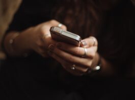 person using smartphone