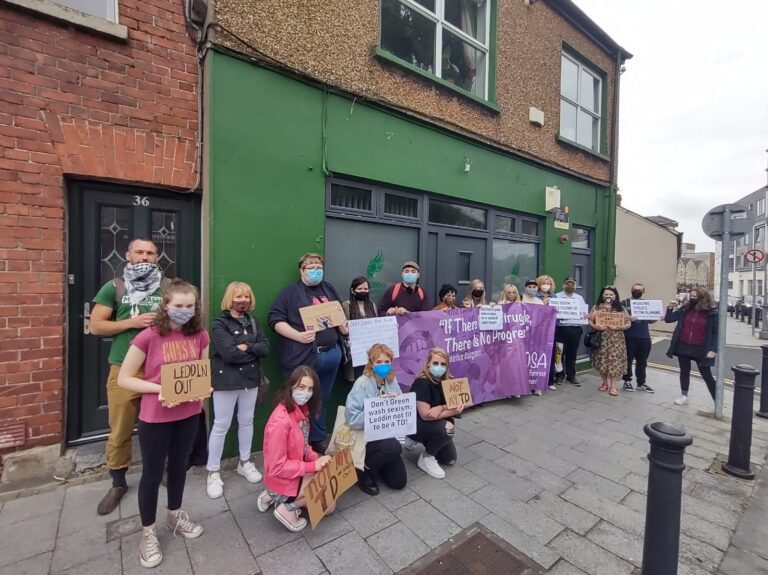 Activists staged picket outside the Green Party’s constituency office in Limerick