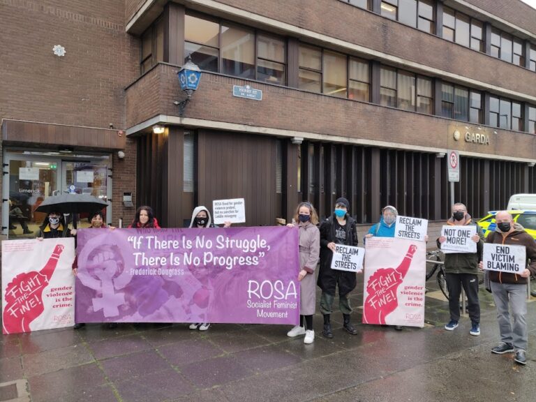Feminist activists stage protest at Henry Street Garda Station