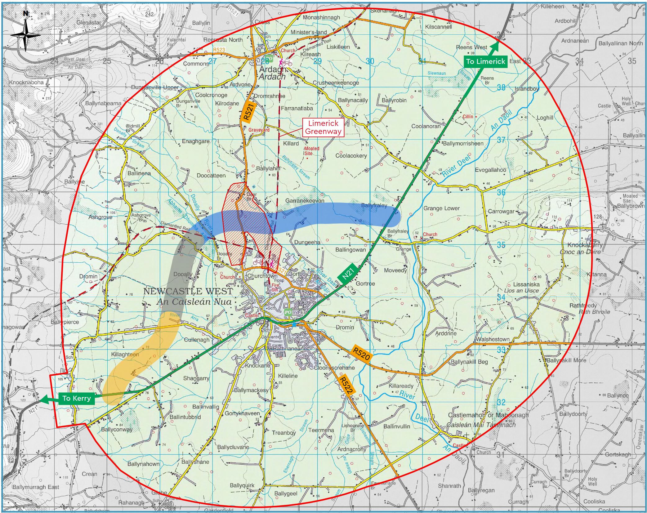 Newcastle West Limerick Map Route Options For N21 Bypasses For Newcastle West And Abbeyfeale Now On  Public Display
