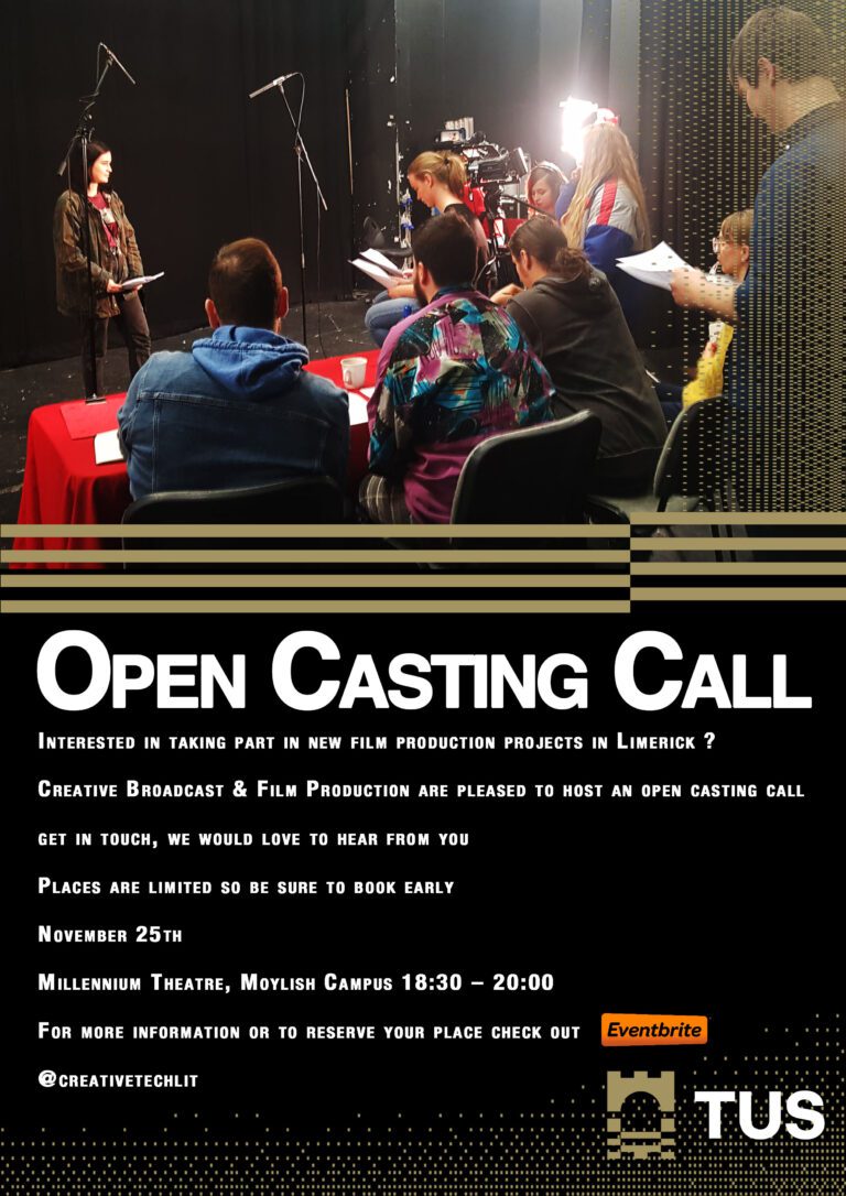 Open casting call for actors in Limerick